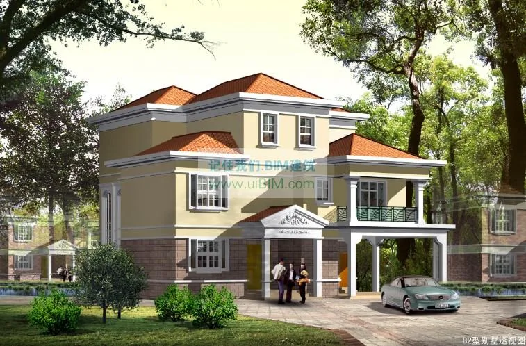 1000 sets of CAD architectural drawings for the design of new rural residential villas, including renderings