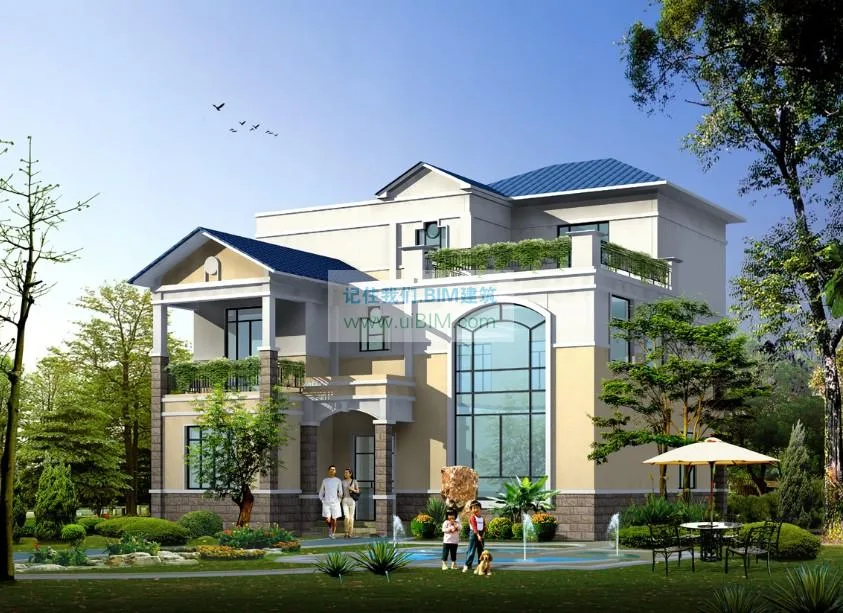 1000 sets of CAD architectural drawings for the design of new rural residential villas, including renderings