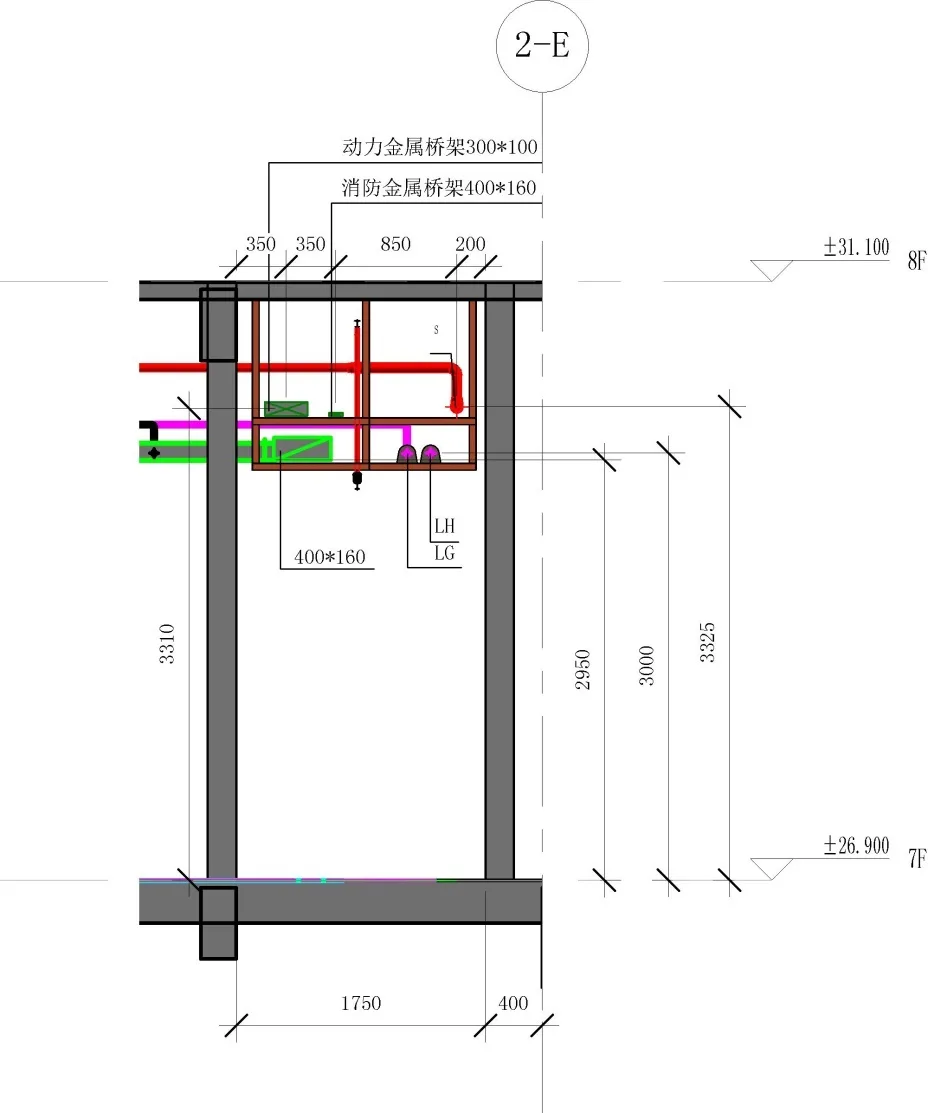 Sectional view of 7th floor walkway in Tower C