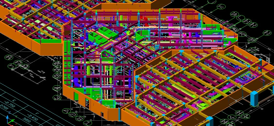 Comprehensive underground pipeline model on first floor