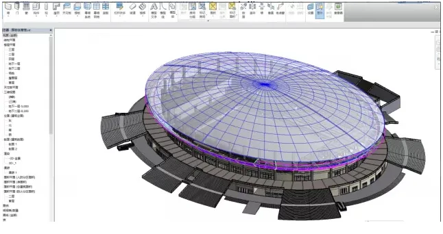 BIM application in Dongguan Houjie Sports Center