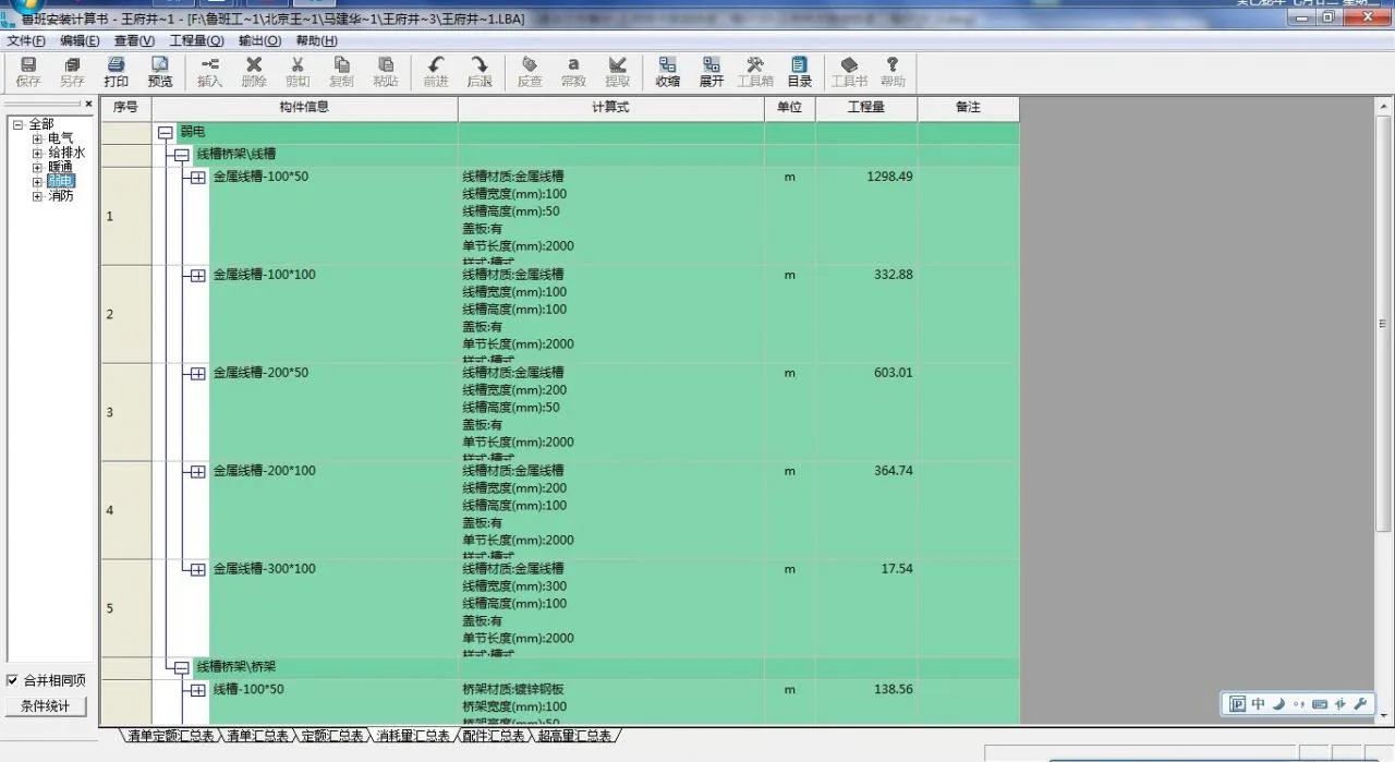 Quantity statistics of weak current engineering