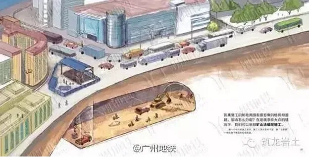 Someone drew the entire process of building the subway, and the steel and cement also became cute