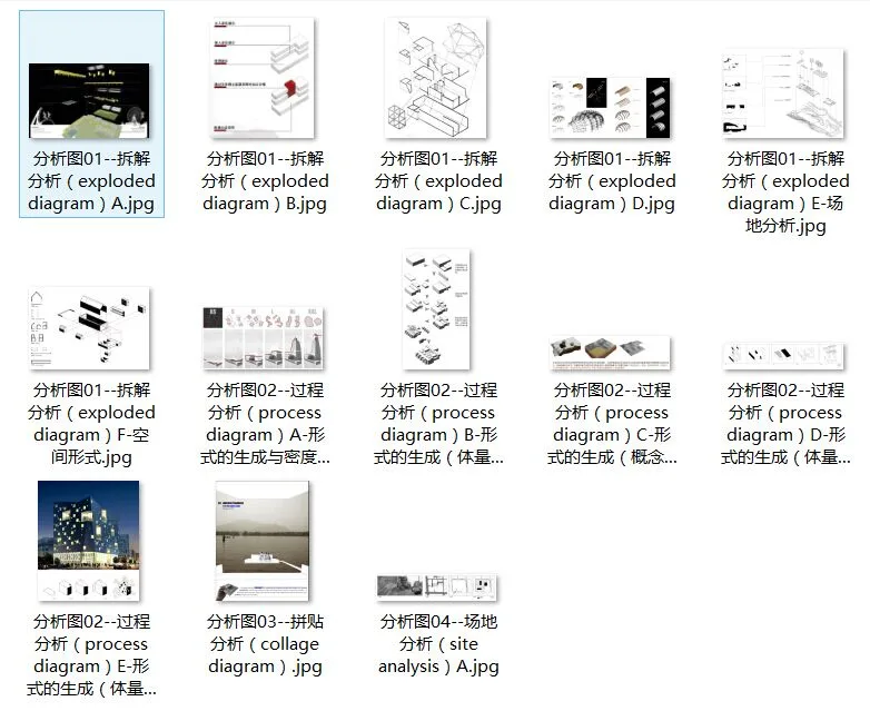 Packaging of a large number of architectural design analysis diagrams (including materials)