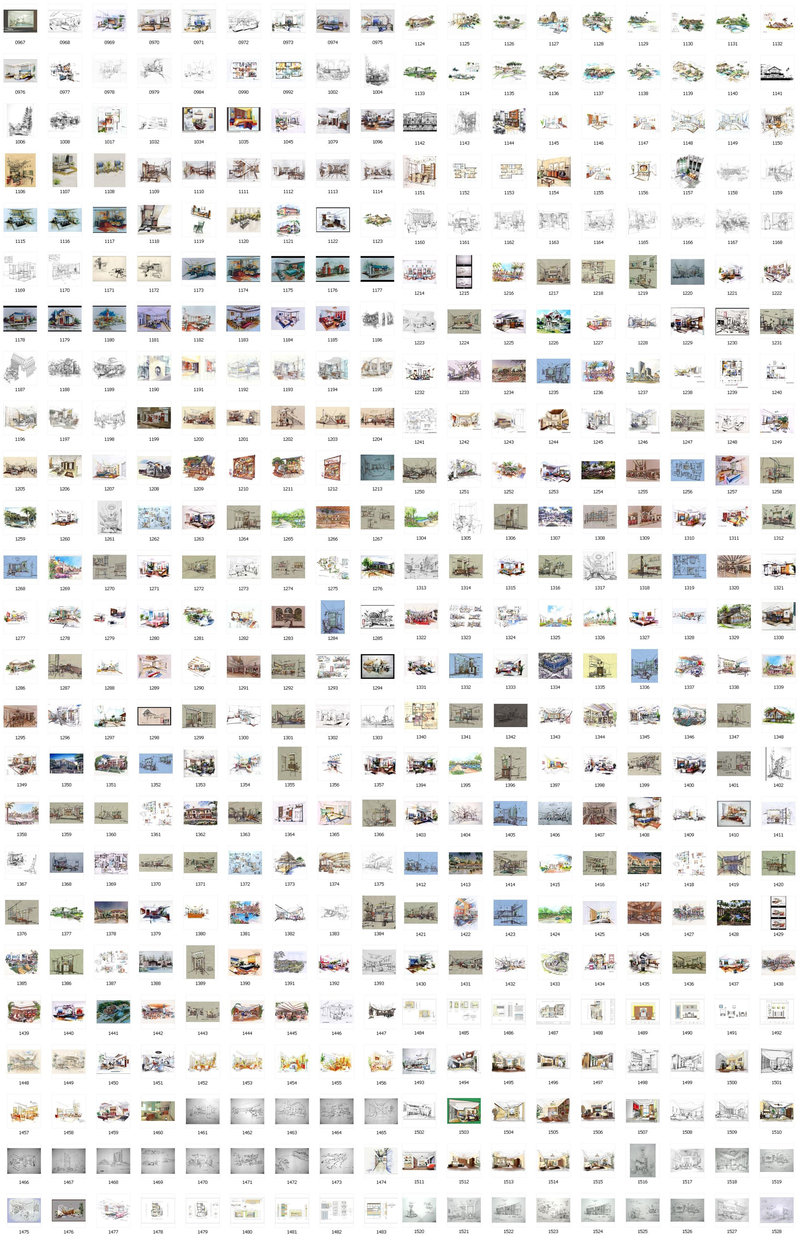 The Ultimate Collection of 4,000 Hand-Drawn Renderings for Drawing and Copying