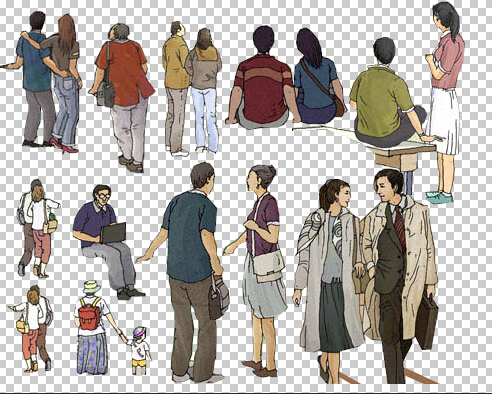Hand-Drawn Character Assets with Transparent Background and Layered PSD Files