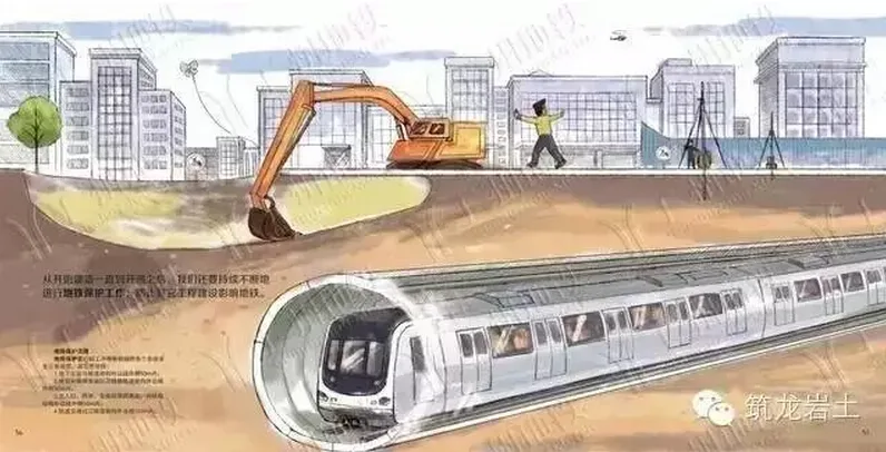 Someone drew the entire process of building the subway, and the steel and cement also became cute