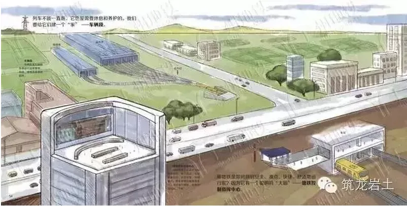 Someone drew the entire process of building the subway, and the steel and cement also became cute