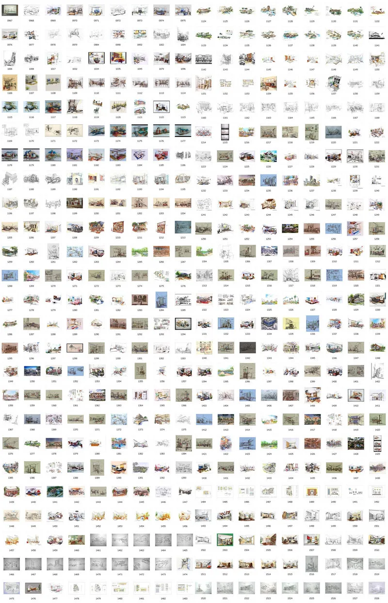 The Ultimate Collection of 4,000 Hand-Drawn Renderings for Drawing and Copying