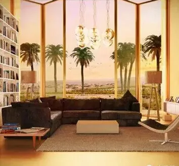 Living room with entertainment options