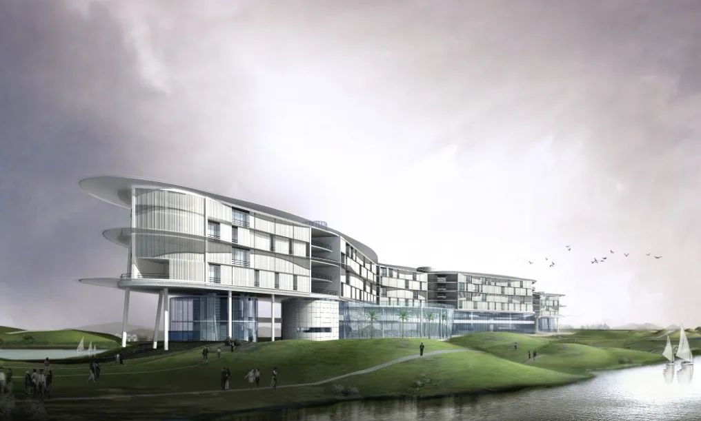 Architectural Design of Guangzhou International Bio Island Hotel: Proposal, CAD Plans, and Specifications