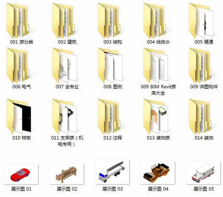 Complete Revit Family Library 16G Architecture Family Structure Family Water, Electricity, Heating, Mechanical and Electrical MEP Family Library Construction Model Family Library+Indoor Family Library+Most Complete BIM Family Library Continuously Updated