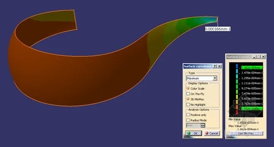 Surface curvature analysis