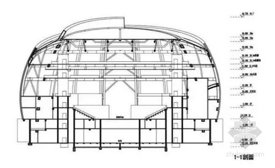 Sectional view for stage machinery design