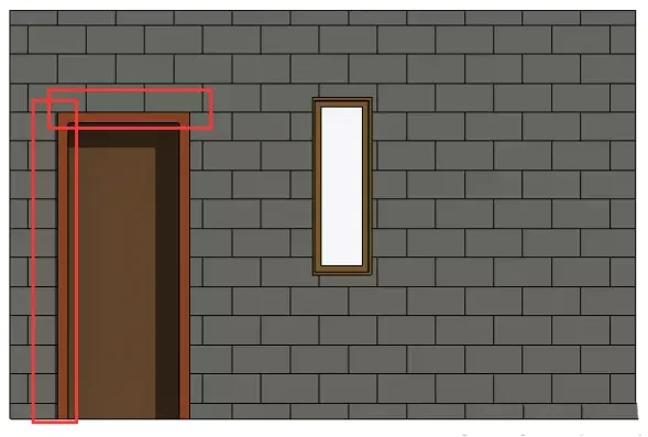 The method of aligning and annotating model fill pattern lines with door and window construction in Revit