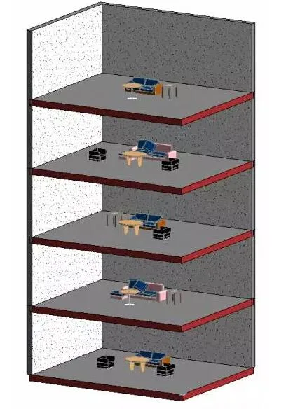 The method of using Revit to create a detailed table of furniture quantity that can be layered and counted