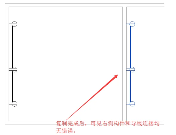 Copy and mirror of electrical components with connected wires
