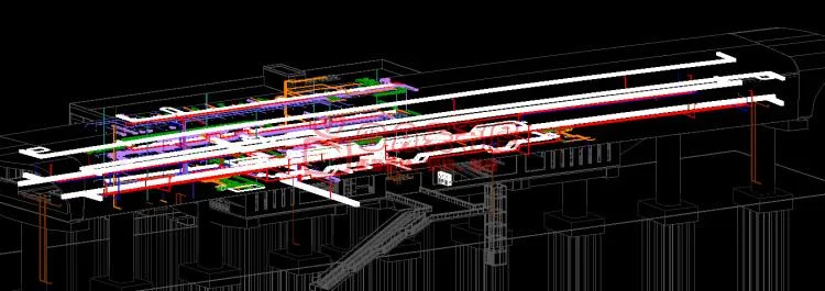 Revit model for subway station BIM project, building structure civil engineering MEP mechanical and electrical design equipment pipeline integration, REVIT subway model