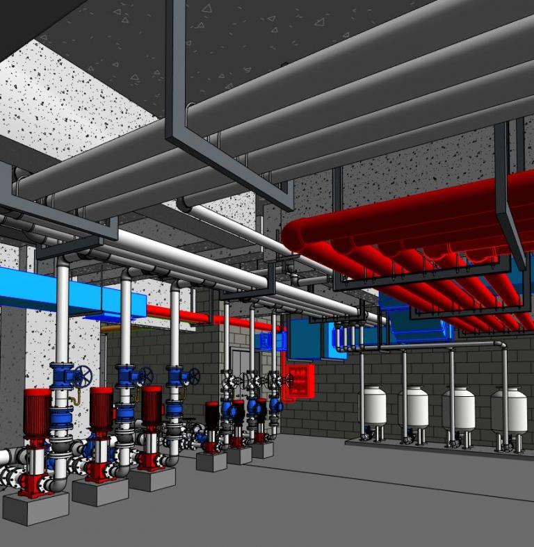 Comprehensive Revit Family Library for Water Pump Rooms: Valves, Accessories, Supports, and Hangers, 1:1 Adaptive BIM Models