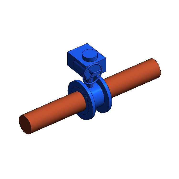 Electric Flange Butterfly Valve Family with BIM-Ready Adaptive Revit Parameters