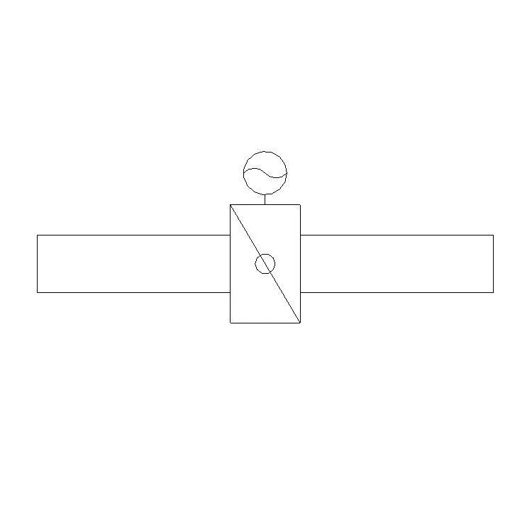 Electric butterfly valve family, flange type, BIM parameterized adaptive Revit family