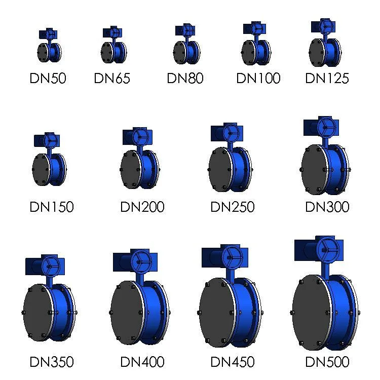 Electric butterfly valve family, flange type, BIM parameterized adaptive Revit family