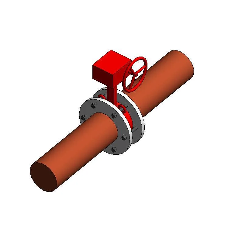 Signal butterfly valve family, clamp type butterfly valve, flange type butterfly valve, BIM parameterized adaptive Revit family