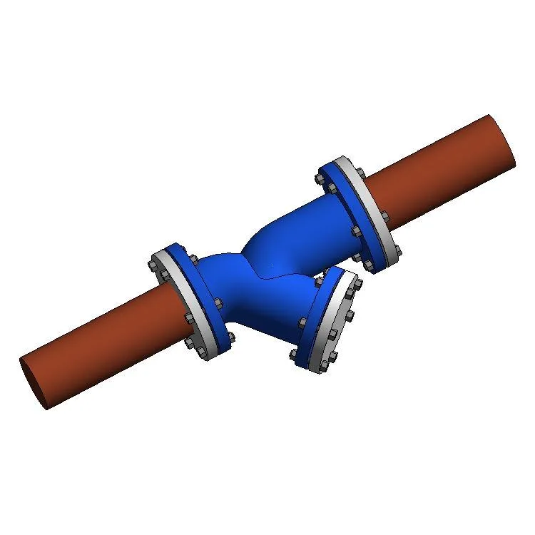 Y-shaped filter family - flange/adaptive family, BIM parametric Revit family