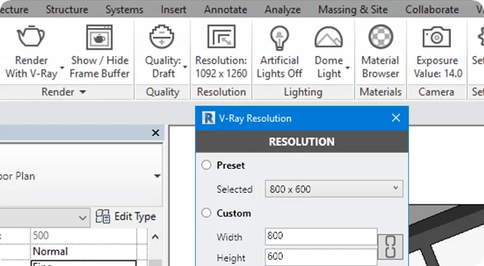 VRay for Revit 3.0 interface screenshot