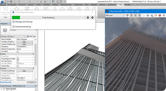 VRay for Revit interactive rendering