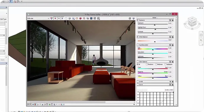 VRay for Revit frame buffer