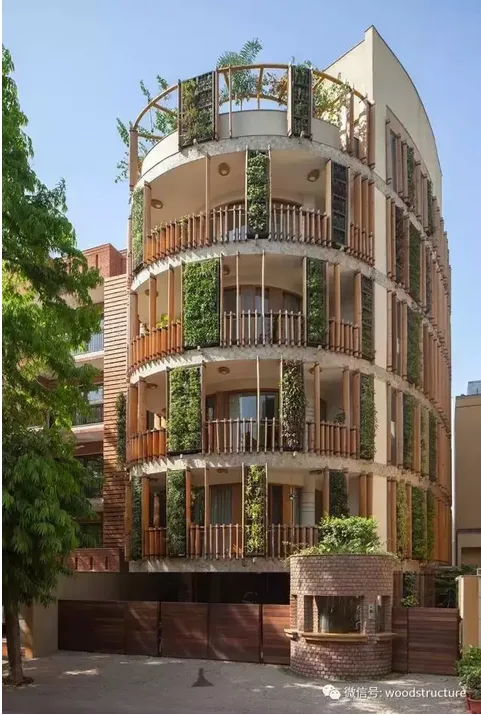 Prefabricated | Wooden Structure Building: Graceful Curved Residential Buildings