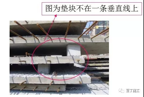 Improper stacking of prefabricated components