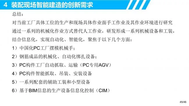 R&D requirements and innovative thinking for intelligent manufacturing of prefabricated buildings