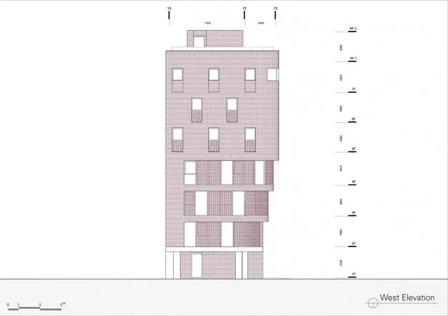 BIM architecture | Grand funnel made of red bricks: Room 3/1