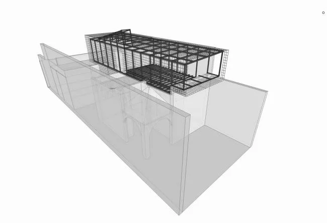 BIM architecture | Integration of old and new, planting vertical flower beds/Marta rooms in facade design