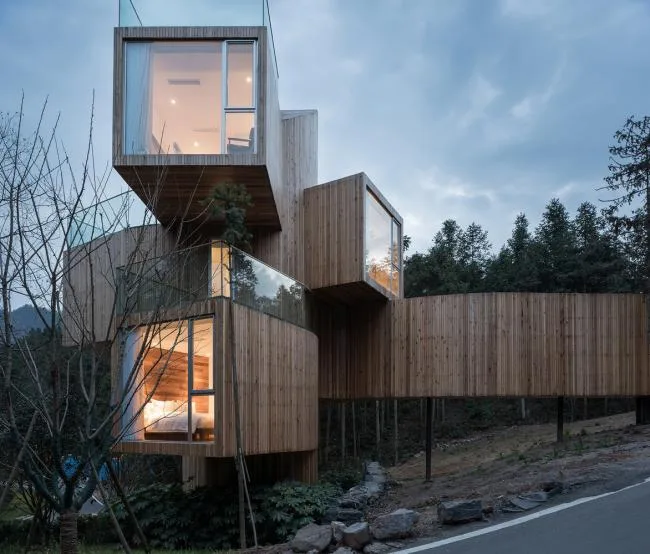 BIM Architecture | Natural Infiltration, Enjoying Unique * * * Experience - Qiyunshan Tree House/Bengo Studio