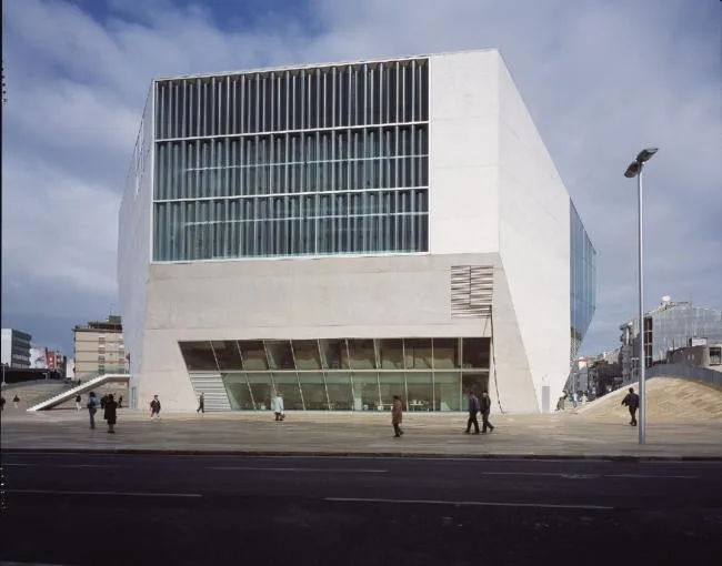 BIM Architecture | Classic White Concrete Hollow Concert Hall: Porto Cultural Theatre/OMA