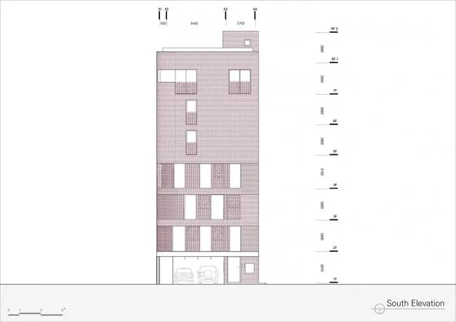 BIM architecture | Grand funnel made of red bricks: Room 3/1