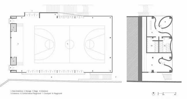 BIM Architecture | Yueyang County Third Middle School Wind and Rain Playground and Lecture Hall/SUP Simple Architecture Studio