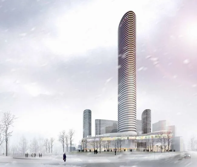 BIM Architecture | Curved Surrounding Shifting Volumes - Yunjing Pengcheng, Xuzhou Suning Plaza/CCDI Sidi International