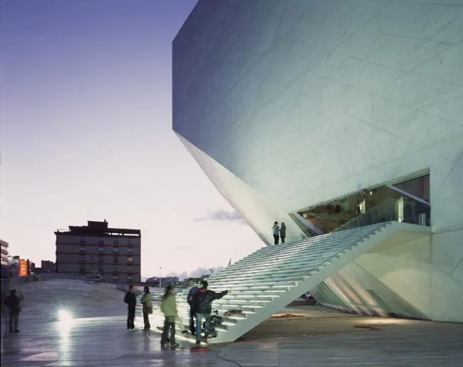 BIM Architecture | Classic White Concrete Hollow Concert Hall: Porto Cultural Theatre/OMA