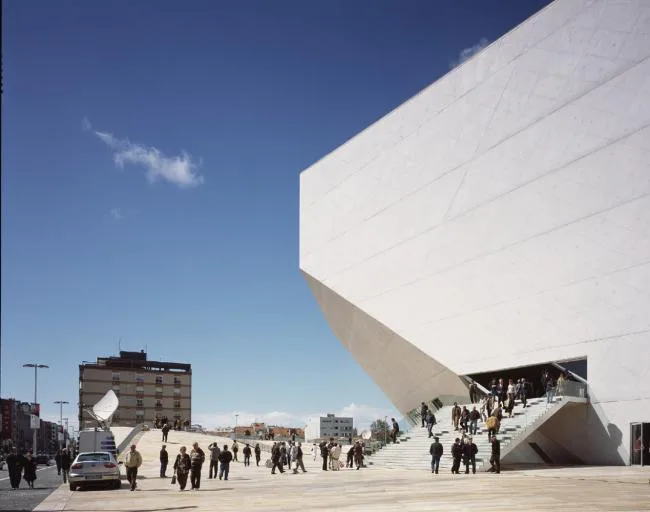 BIM Architecture | Classic White Concrete Hollow Concert Hall: Porto Cultural Theatre/OMA