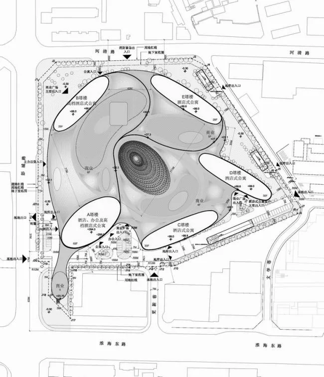 BIM Architecture | Curved Surrounding Shifting Volumes - Yunjing Pengcheng, Xuzhou Suning Plaza/CCDI Sidi International