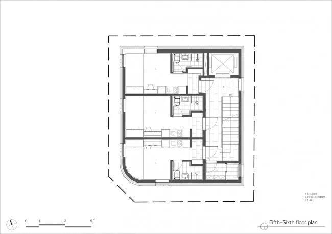 BIM architecture | Grand funnel made of red bricks: Room 3/1