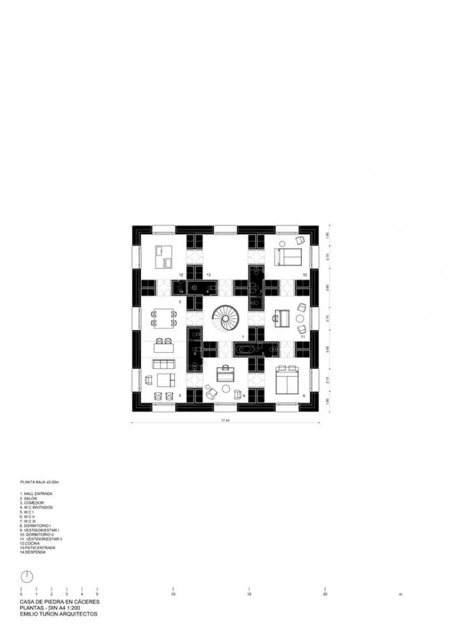 BIM Architecture | Cautious and Flexible: Caseres Stone Room/Tu ñó n Arquitectos