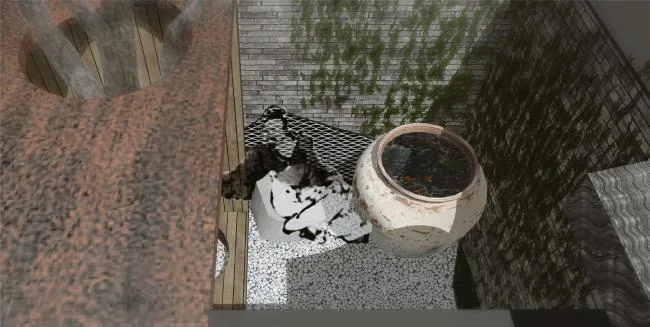 BIM architecture | tile garden/ordinary building