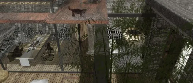 BIM architecture | tile garden/ordinary building