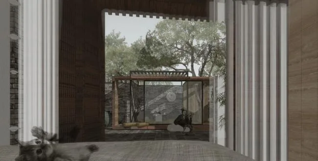 BIM architecture | tile garden/ordinary building