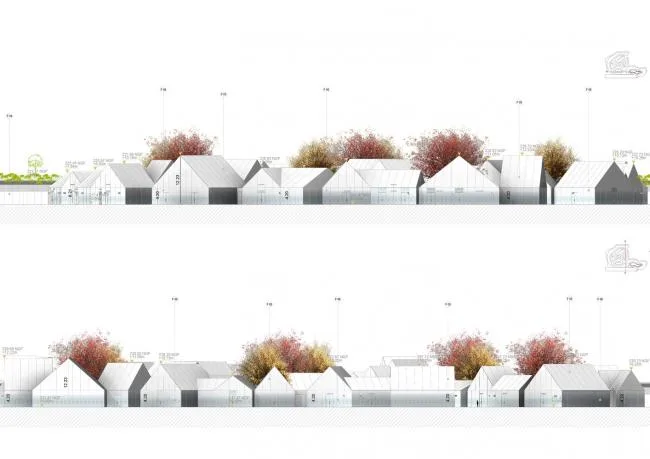 BIM Architecture | Lyon Outlets in France, white chambers form villages/Gianni Ranaulo Design